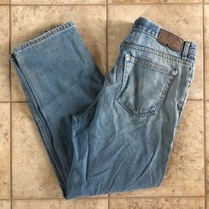 Faded Glory Jeans Co Straight Leg Distressed Patched Jeans Grunge Chore